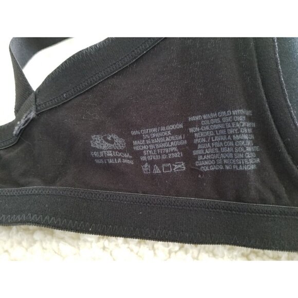 FRUIT OF THE LOOM Black Lightly Lined & Padded, Underwire T-Shirt Bra, US 38DD - Picture 5 of 5